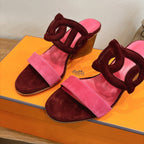 HM  Sandal 60 Burgundy Pink in Suede 743972