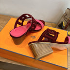 HM  Sandal 60 Burgundy Pink in Suede 743972