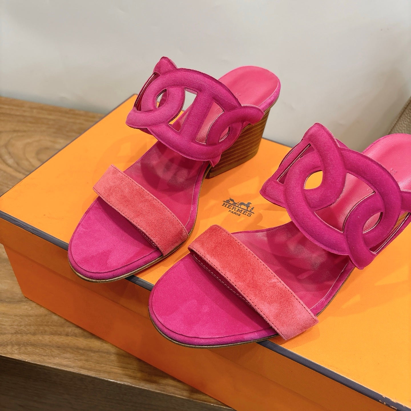 HM  Sandal 60 Pink in Suede 743973