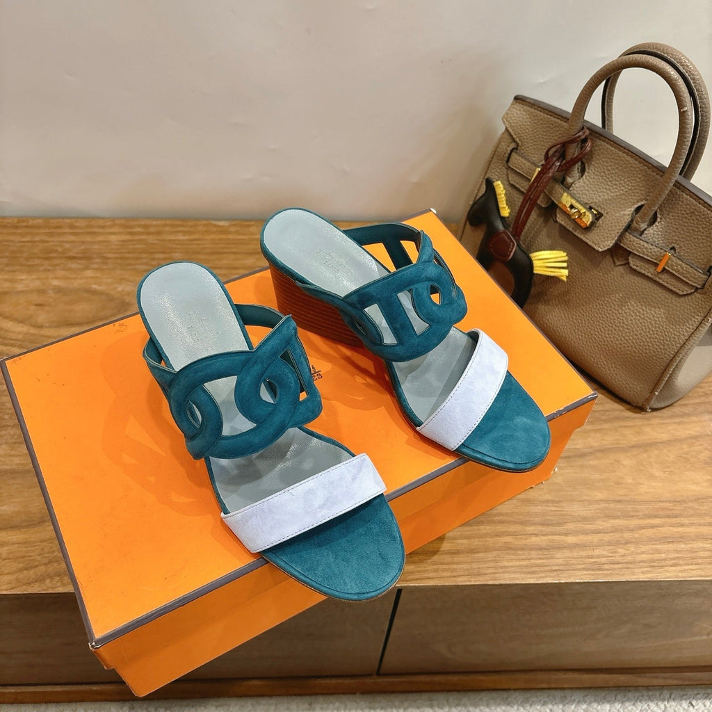HM  Sandal 60 Deep teal in Suede 743974