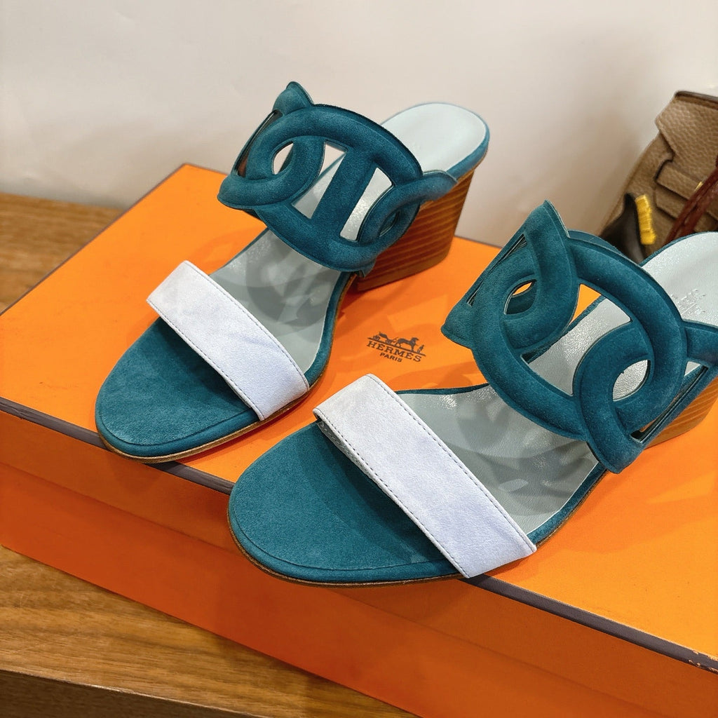 HM  Sandal 60 Deep teal in Suede 743974