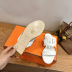 HM  Sandal White in Calfskin 743975