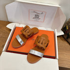 HM  Sandal Brown Silver in Calfskin 743976