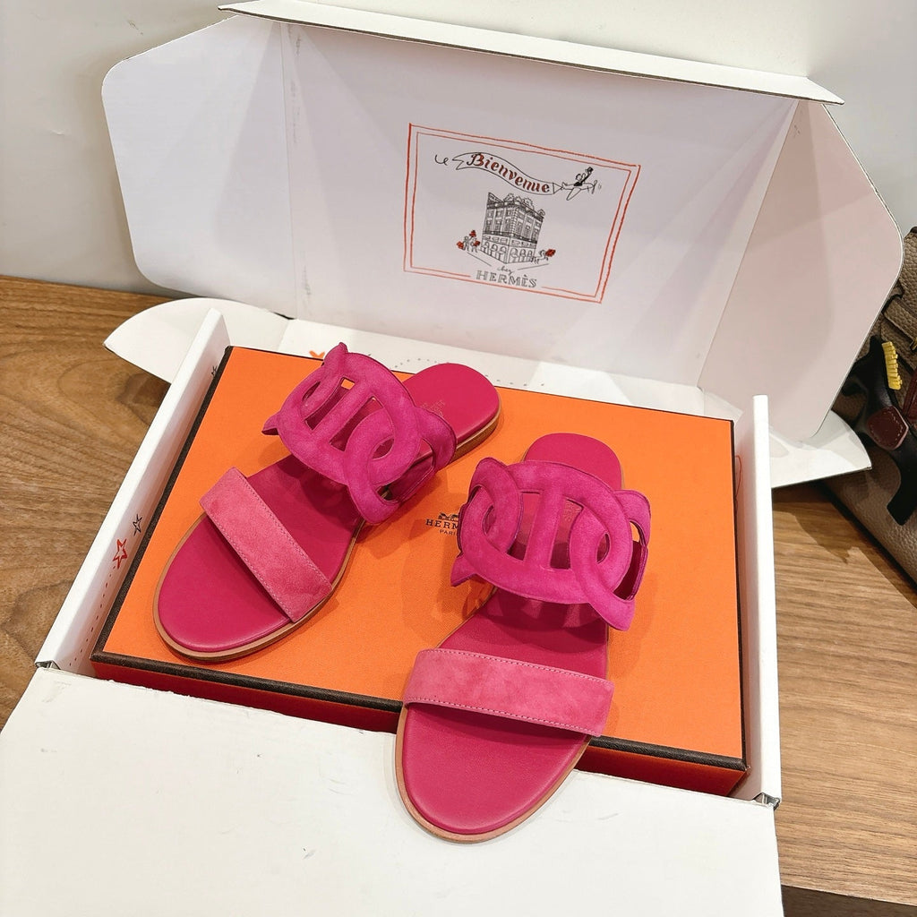 HM  Sandal Pink in Suede 743982