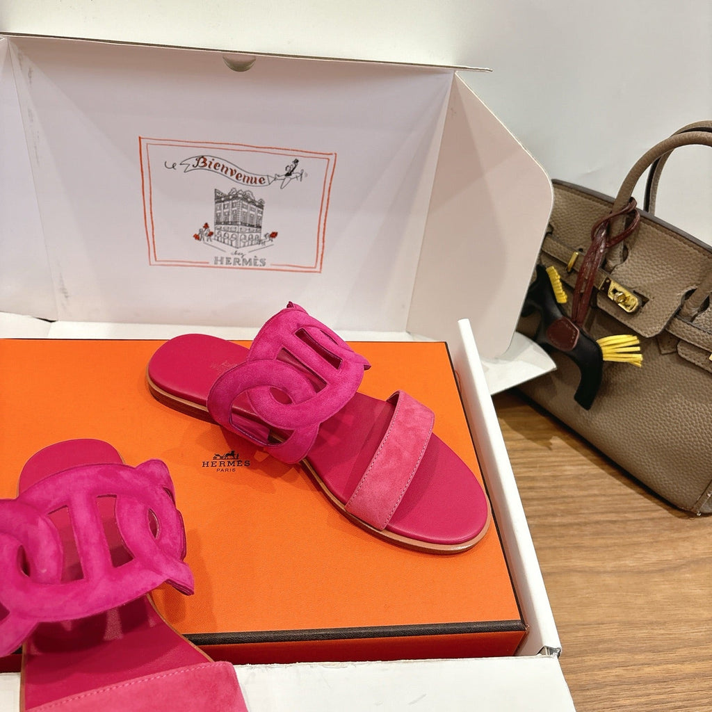 HM  Sandal Pink in Suede 743982