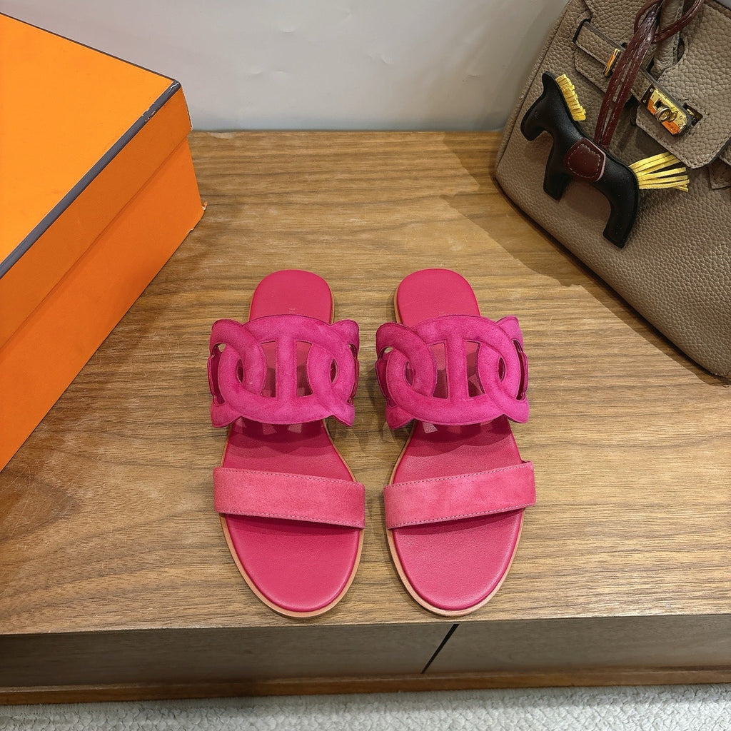HM  Sandal Pink in Suede 743982
