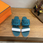 HM  Sandal Deep teal in Suede 743983