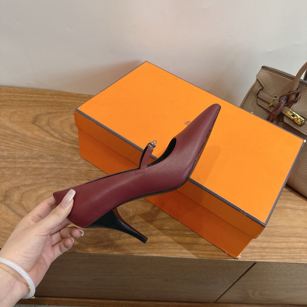 HM 26 Majeste 85 Pump Burgundy in Cowhide 744013