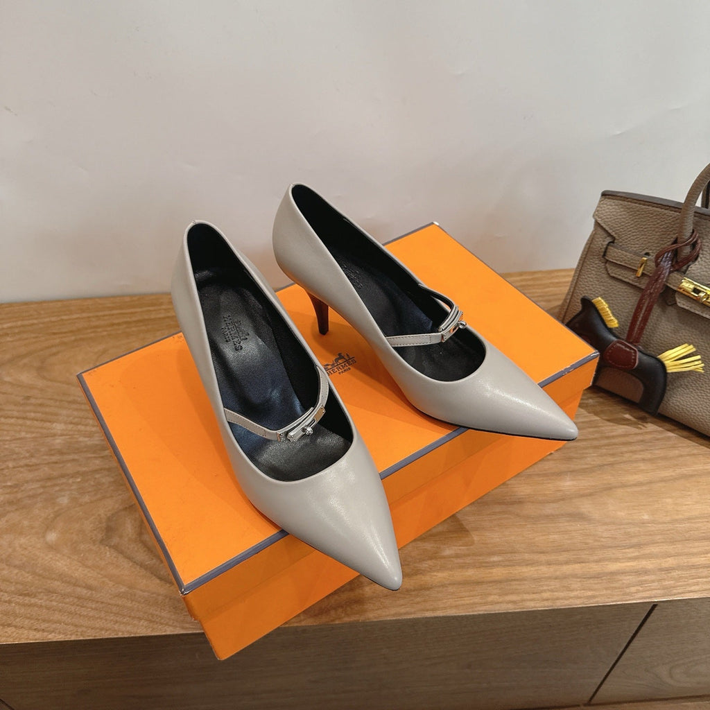 HM 26 Majeste 85 Pump Gray in Cowhide 744009