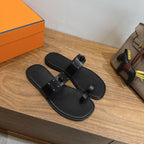 HM  July Sandal Black in Cowhide 744062