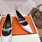 HM 26 Majeste 45 Pump White in Cowhide 744117
