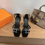 HM Liv Sandal 10.5 Black in Velvet 744072