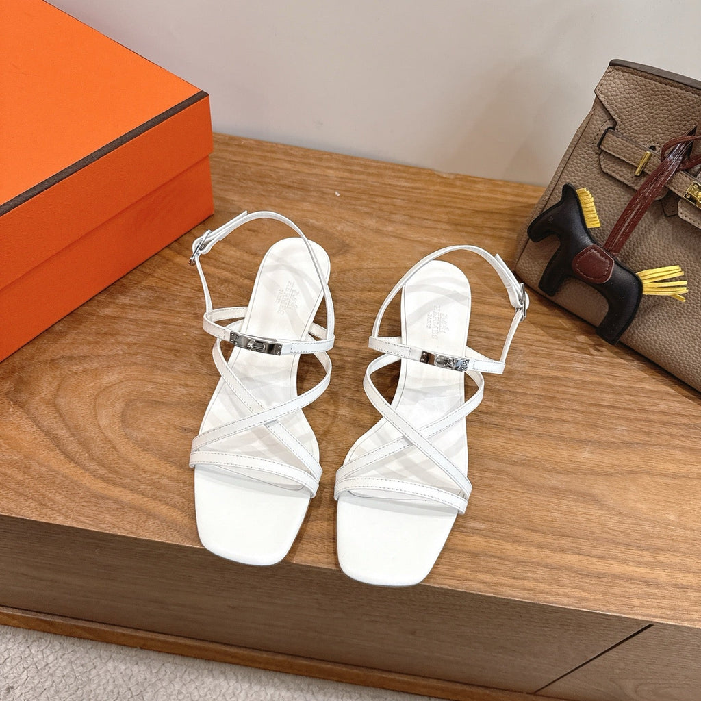 HM  June Sandal White in Cowhide 744047