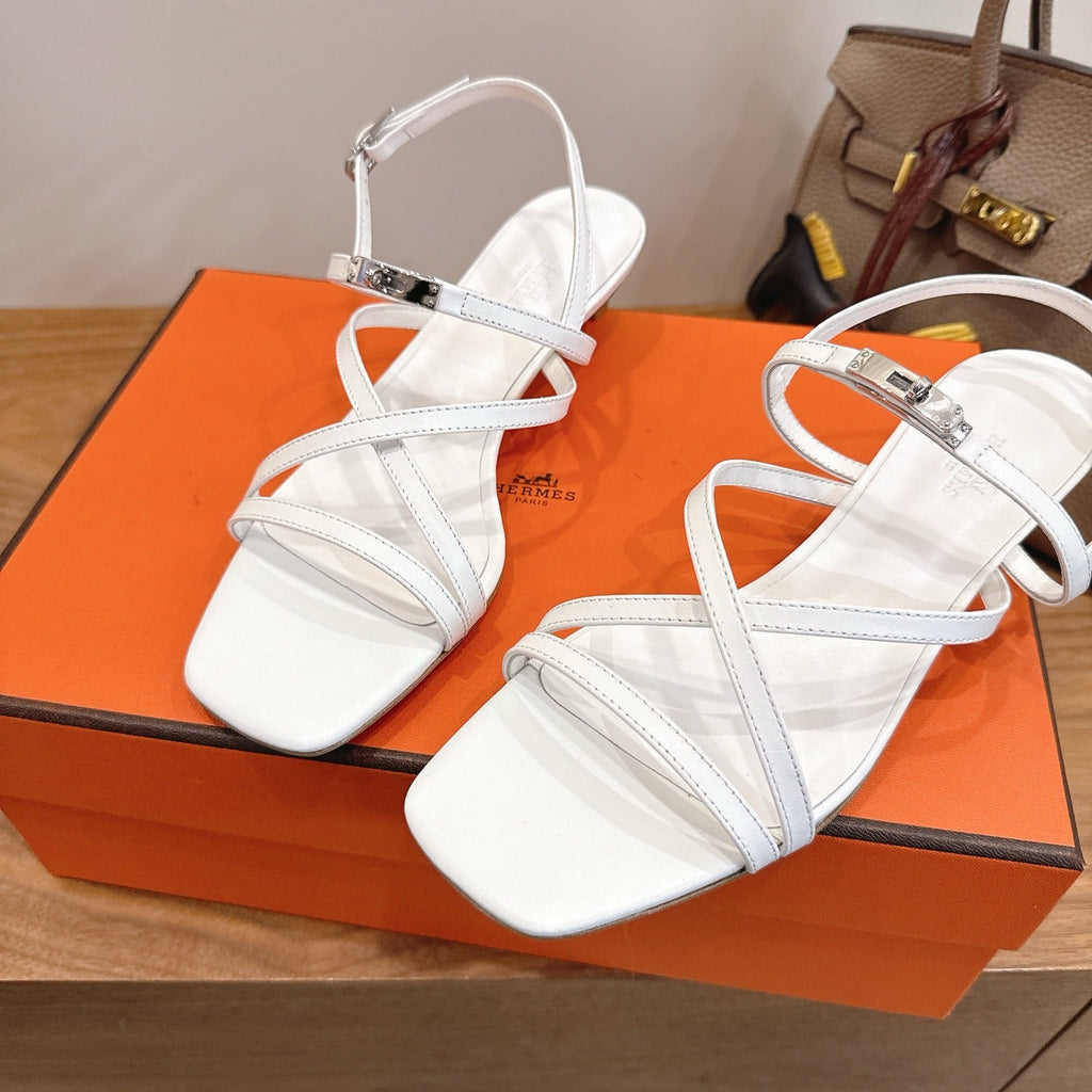 HM  June Sandal White in Cowhide 744047
