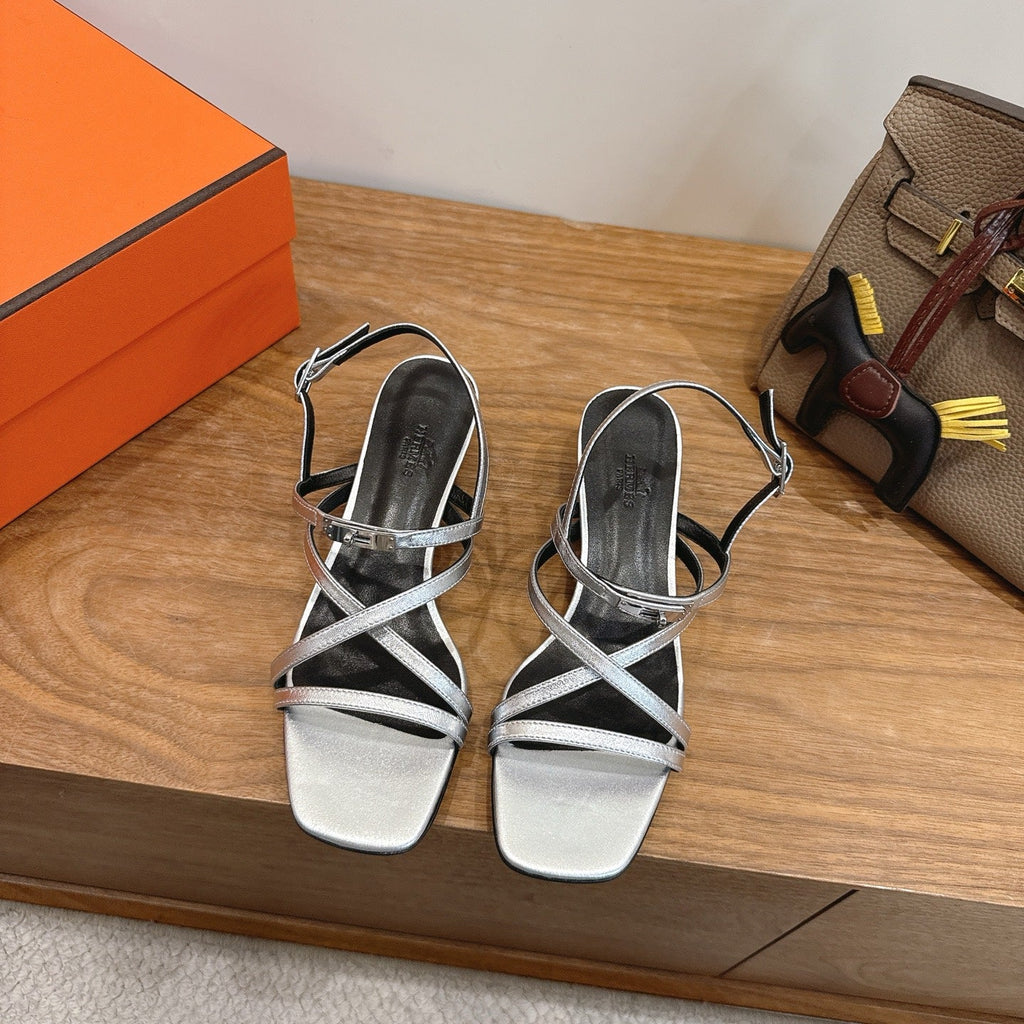 HM  June Sandal Silver in Cowhide 744049