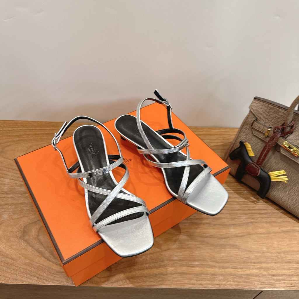 HM  June Sandal Silver in Cowhide 744049