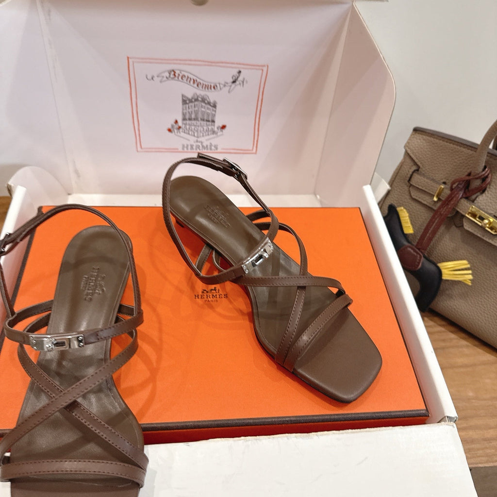 HM June Sandal Brown in Cowhide 744052