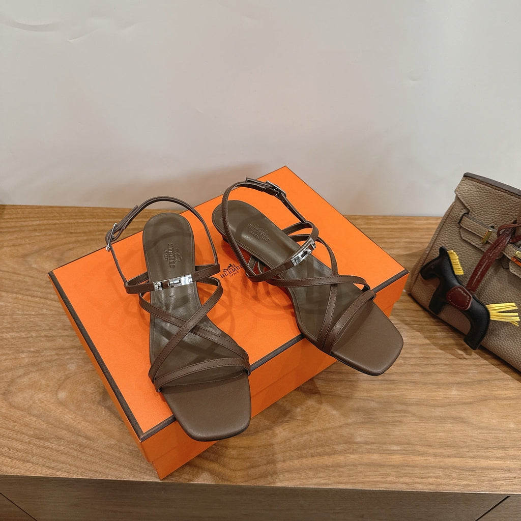 HM June Sandal Brown in Cowhide 744052