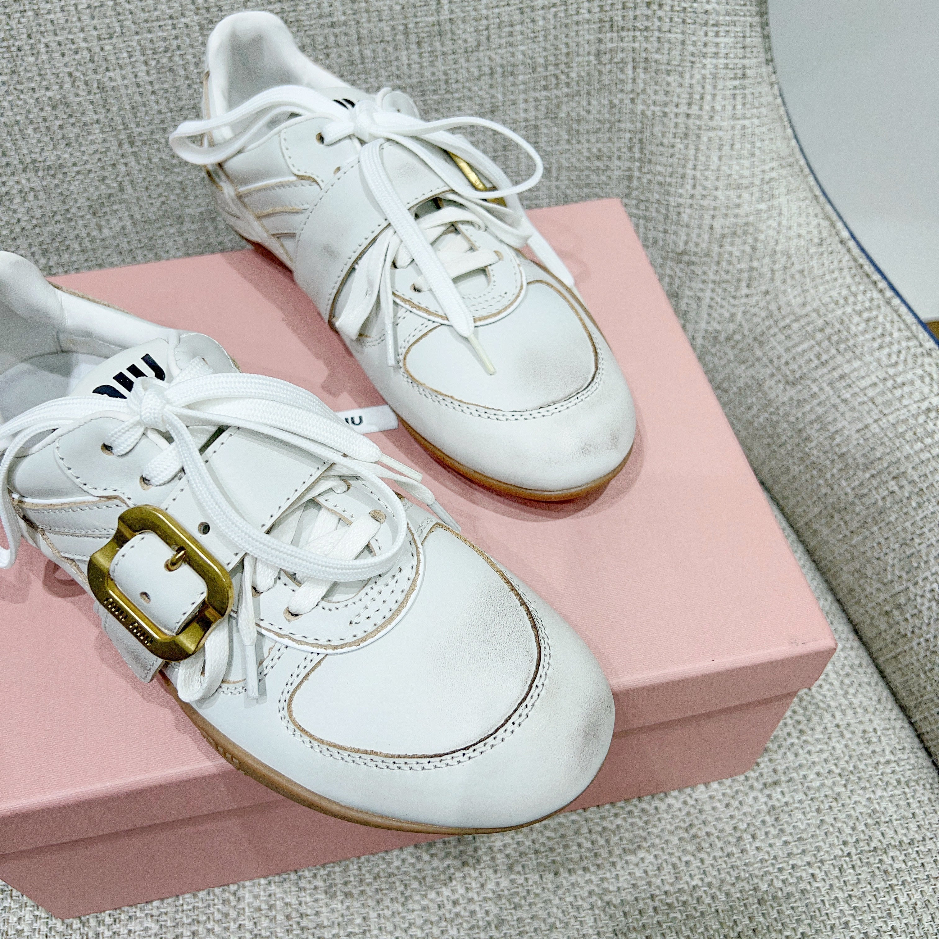 Miu 26 Sneaker White in Cowhide 747377