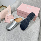 Miu 26 Mules Silver in Cowhide 747401