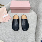 Miu 26 Mules Black in Cowhide 747403