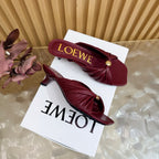 Loew Pebble Soft Sandal 55 Burgundy in Sheepskin 749420
