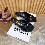 Loew Pebble Soft Sandal 55 Black in Sheepskin 749419