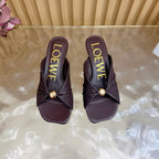 Loew Pebble Soft Sandal 55 Chocolate in Sheepskin 749417