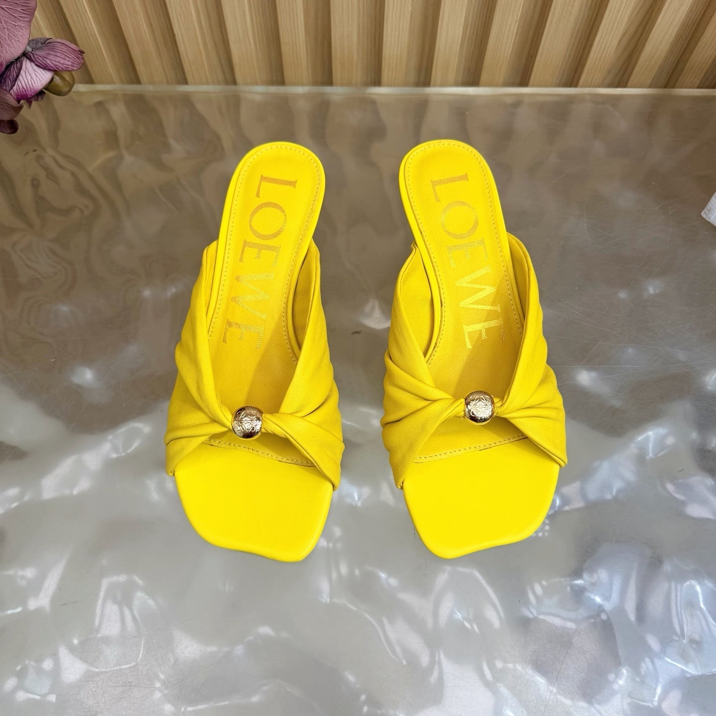 Loew Pebble Soft Sandal 55 Yellow in Sheepskin 749415