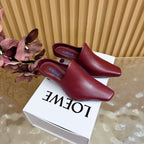 Loew Mule Slip-on Kitten Heel 45 Burgundy in Sheepskin 749403