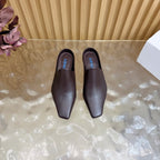 Loew Mule Slip-on Kitten Heel 45 Chocolate in Sheepskin 749402