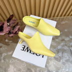 Loew Mule Slip-on Kitten Heel 45 Lemon Yellow in Sheepskin 749401