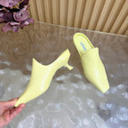 Loew Mule Slip-on Kitten Heel 45 Lemon Yellow in Sheepskin 749401