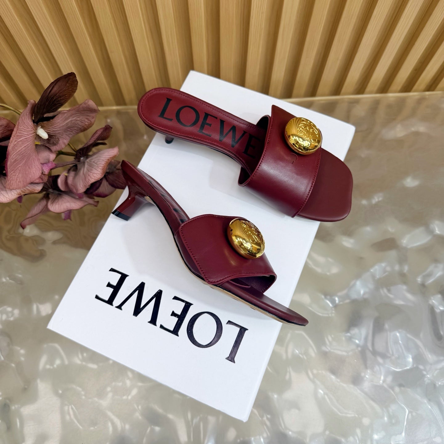 Loew 26 Sandal 45 Burgundy in Cowhide 749388
