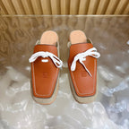 Loew Closed-Toe Slippers Beige Brown in Cowhide 749370