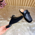 Loew Closed-Toe Slippers Black in Cowhide 749368