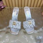 MM Pointed-Toe High Heels 85 Silver in Sheepskin 749057