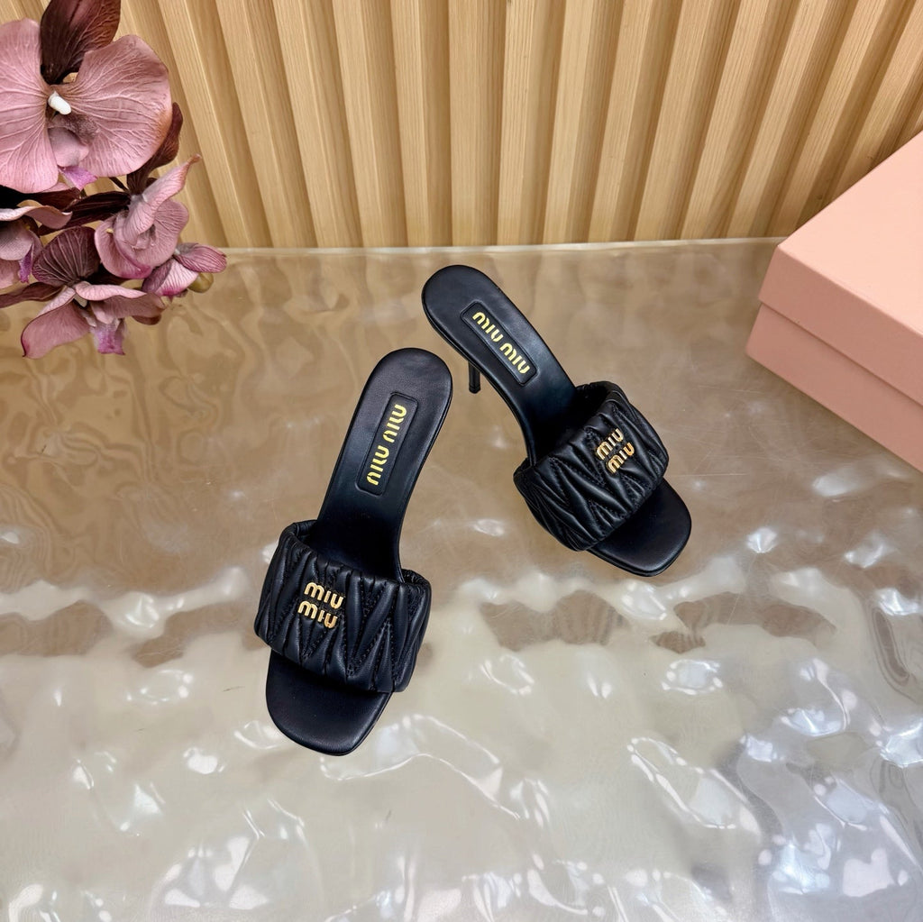 MM Pointed-Toe High Heels 85 Black in Sheepskin 749061