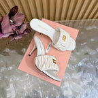 MM Pointed-Toe High Heels 85 White in Sheepskin 749058