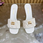 MM Pointed-Toe High Heels 85 White in Sheepskin 749058