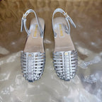 Miu Fisherman Sandal Silver in Cowhide 749063