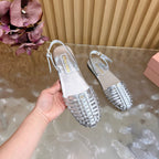 Miu Fisherman Sandal Silver in Cowhide 749063