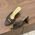 CC Sandal 60 Dark Brown in Woven 747972