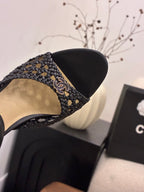 CC Ankle-strap Heeled 60 Black in Woven 747968