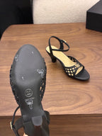 CC Ankle-strap Heeled 60 Black in Woven 747968