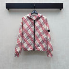 BBR Hooded Check Jacket Pink in Polyester 378873