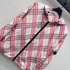 BBR Hooded Check Jacket Pink in Polyester 378873