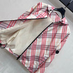 BBR Hooded Check Jacket Pink in Polyester 378873