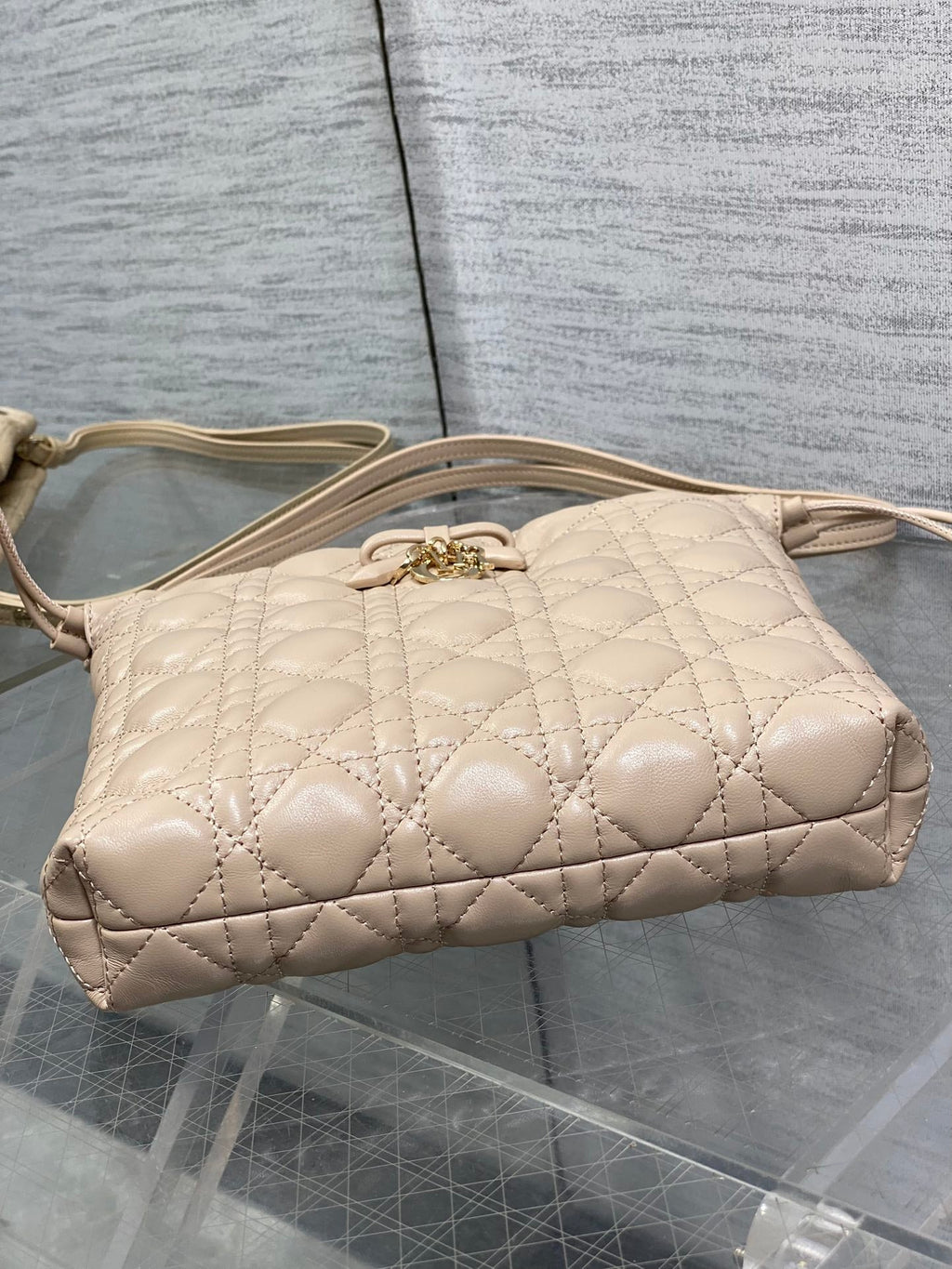 CD Dior Adiorable Bag 22cm Beige in Quilted Leather 286639