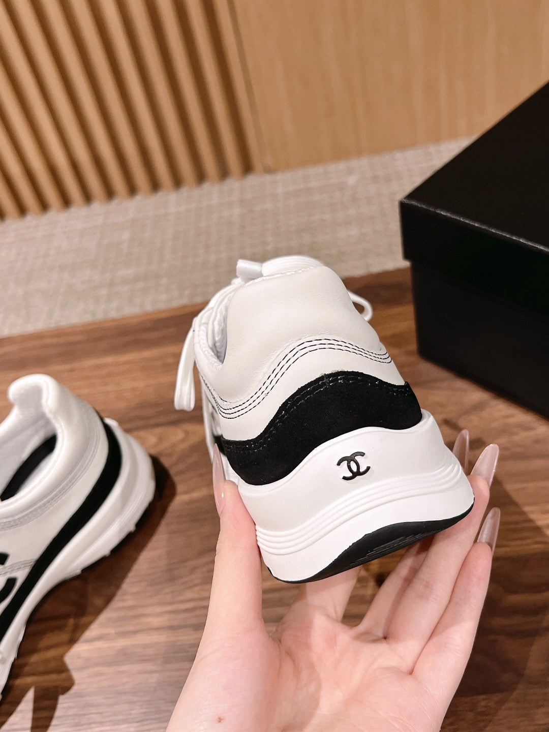 CC Sneaker Black White in Leather 753930